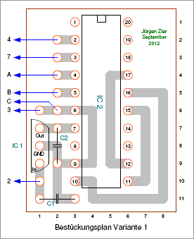 Bestückungsplan Datenkabel mit IC MAX 233