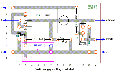 Bestückungsplan Diagnosekabel